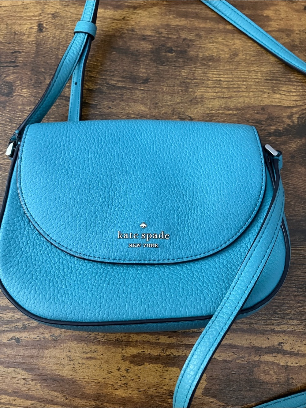 kate spade Teal Pebbled Leather Crossbody Bag